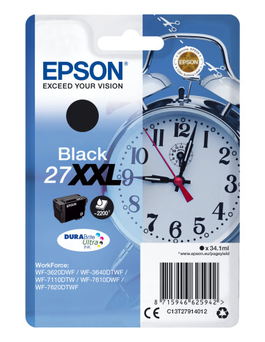 Epson Cartuccia Sveglia Nero Inchiostri DURABrite Ultra 27XXL