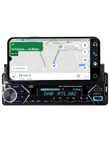 Trevi AUTORADIO DAB FM 160W SUPPORTO SMARTPHONE 7" WIRELESS USB MICRO SD SCD 5753 DAB