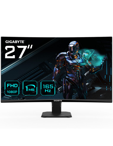 GIGABYTE GS27F Monitor gaming 27" FHD - 1920 x 1080, 165Hz, 1ms, 300 cd m², FreeSync Premium, HDR Ready, HDMI 2.0, DisplayPort