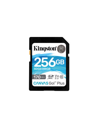 Kingston Technology Scheda SDXC Canvas Go Plus 170R C10 UHS-I U3 V30 da 256GB