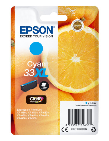 Epson Oranges Cartuccia Ciano T33XL Claria Premium