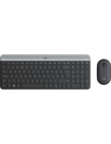 Logitech MK470 tastiera Mouse incluso Ufficio RF Wireless QWERTY Ceco Grafite