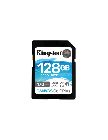 Kingston Technology Scheda SDXC Canvas Go Plus 170R C10 UHS-I U3 V30 da 128GB