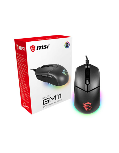 MSI Clutch GM11 mouse Gaming Mancino USB tipo A Ottico 5000 DPI