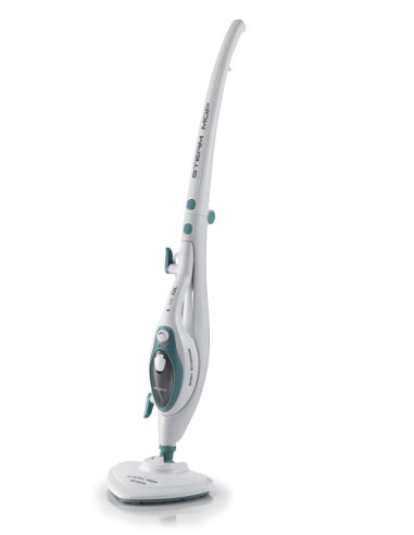 Ariete 4169, Steam Mop 10 in 1 con manico pieghevole, scopa a vapore multiuso, 1500 Watt, Bianco e Azzurro