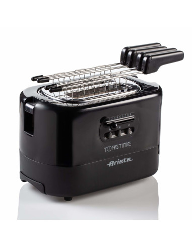 Ariete 159 Toastime - Tostapane con Pinze per 2 fette di pane - 9 Gradi di Doratura - 700 Watt - Nero