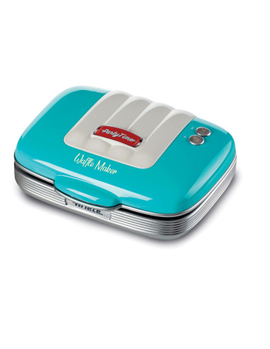 Ariete 1973 Waffle Maker Party Time - Piastra Elettrica per Waffle - Piastre Antiaderenti - 700 Watt - Azzurro