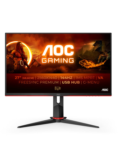 AOC G2 Q27G2U BK Monitor PC 68,6 cm (27") 2560 x 1440 Pixel Quad HD LED Nero, Rosso