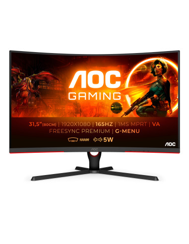 AOC C32G3AE BK Monitor PC 80 cm (31.5") 1920 x 1080 Pixel Full HD LED Nero, Rosso