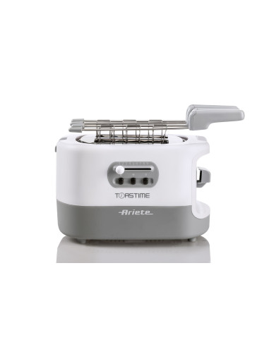 Ariete 159 Toastime, Tostapane Elettrico, Capacità 2 fette, 9 livelli di doratura, 700 W, 3 funzioni, Bianco