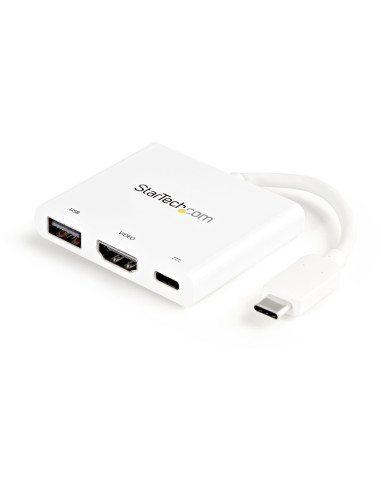 StarTech.com Adattatore Multifunzione USB-C a HDMI 4k con Power Delivery e porta USB-A - Bianco