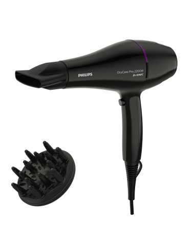 Philips DryCare Asciugacapelli professionale con asciugatura veloce e potente motore AC 2200W, diffusore incluso BHD274 00