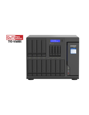 QNAP TVS-h1688X NAS Tower Intel® Xeon® W-1250 32 GB DDR4 0 TB QuTS hero Nero