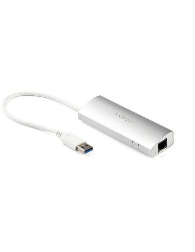 StarTech.com Hub USB a 3 porte con Ethernet, 3 porte USB-A, Gigabit Ethernet GbE, USB 5Gbps, alimentato tramite USB, hub USB