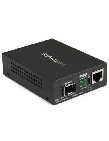 StarTech.com Convertitore multimediale Gigabit Ethernet a Fibra con slot SFP aperto 10 100 1000