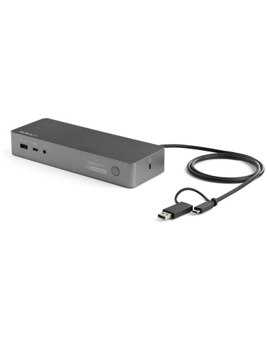 StarTech.com Docking station USB-C e USB-A - Docking station universale per portatili, doppio 4K DP e HDMI, 100W PD,