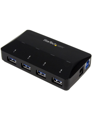 StarTech.com Hub USB 3.0 a 4 Porte con Porta di Ricarica Dedicata - 1 Porta x 2,4 Amp