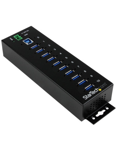 StarTech.com HUB Industriale USB 3.0 a 10 porte - Perno e concentratore USB 3.0 con ESD e protezione da sovratensioni