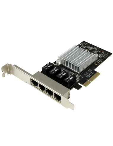 StarTech.com Scheda di rete PCIe Gigabit Power over Ethernet a 4 porte - Adattatore PCI express - Intel I350 NIC