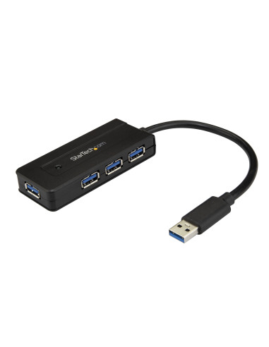 StarTech.com Hub USB 3.0 a 4 porte - Mini Hub USB con porta di ricarica - Include Adattatore di Alimentazione