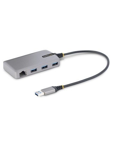 StarTech.com Hub USB a 3 porte con Ethernet - Hub USB 3.0 5Gbps alimentato via bus - Hub splitter USB-A a 3x USB-A portatile