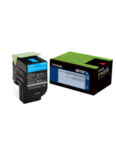 Lexmark 802SC cartuccia toner 1 pz Originale Ciano