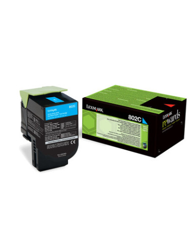 Lexmark 802C cartuccia toner 1 pz Originale Ciano