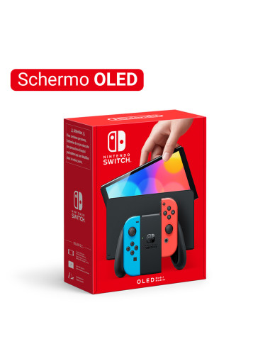 Nintendo Switch (modello Oled) Rosso neon Blu neon, schermo 7 pollici