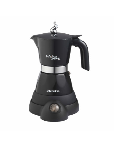 Ariete 1358 Moka Aroma - Moka elettrica 2 4 tazze - Autospegnimento - Mantenimento temperatura per 30' - 400 Watt - Nero