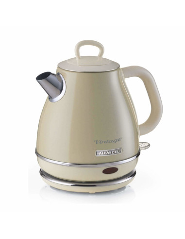 Ariete 2868 Bollitore Elettrico Vintage 1 Litro - Infusi, Tè e Tisane - Autospegnimento - Acciaio Inox - 1 Litro - 1600 Watt -