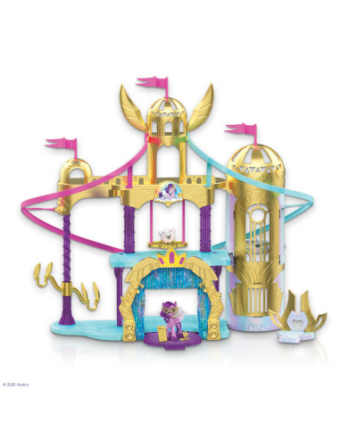 My Little Pony Una Nuova Generazione - Playset Deluxe, castello giocattolo da 56 cm con zipline e personaggio di Ruby Petalosa