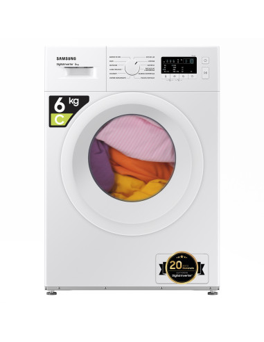 Samsung WW60A3120WE ET lavatrice slim a caricamento frontale 6 kg Classe C 1200 giri min, Porta bianca + Panel bianco