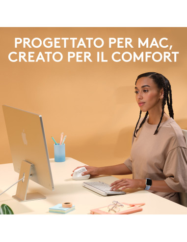 Logitech Lift for Mac mouse Ufficio Mano destra RF senza fili + Bluetooth Ottico 4000 DPI