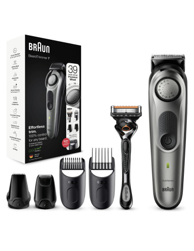 Braun BeardTrimmer 7 Regolabarba 7 BT7320, Regolabarba Uomo, Tagliacapelli, Per Viso, Capelli