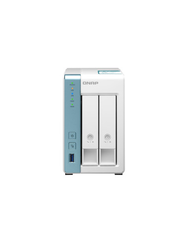 QNAP TS-231K server NAS e di archiviazione Tower Annapurna Labs Alpine AL-214 1 GB DDR3 0 TB QNAP QTS Turchese, Bianco