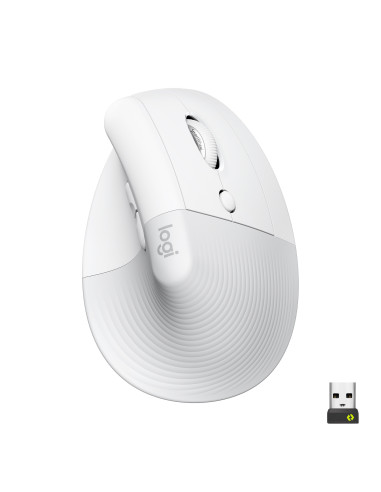 Logitech Lift Mouse Ergonomico Verticale, Senza Fili, Ricevitore Bluetooth o Logi Bolt USB, Clic Silenziosi, 4 Tasti,