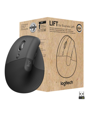 Logitech Lift for Business mouse Ufficio Mancino RF senza fili + Bluetooth Ottico 4000 DPI