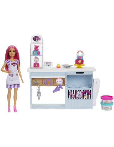 Barbie Pasticceria - Playset con Bambola e Postazione da Pasticceria - Bambola da 30 cm - Oltre 20 Accessori per Dolci - Regalo