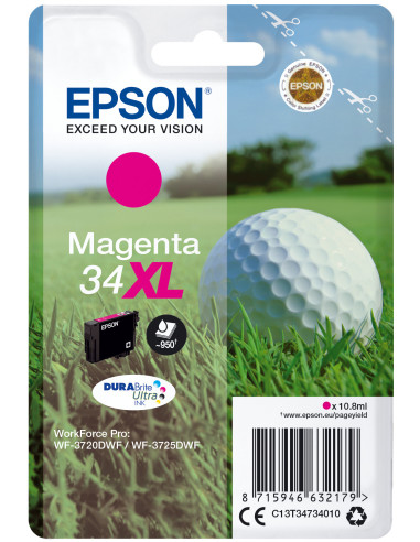 Epson Golf ball Singlepack Magenta 34XL DURABrite Ultra Ink