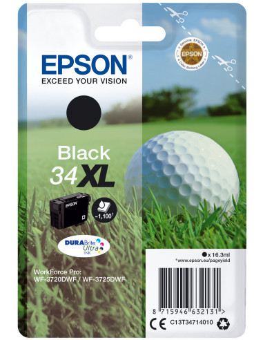 Epson Golf ball Singlepack Black 34XL DURABrite Ultra Ink