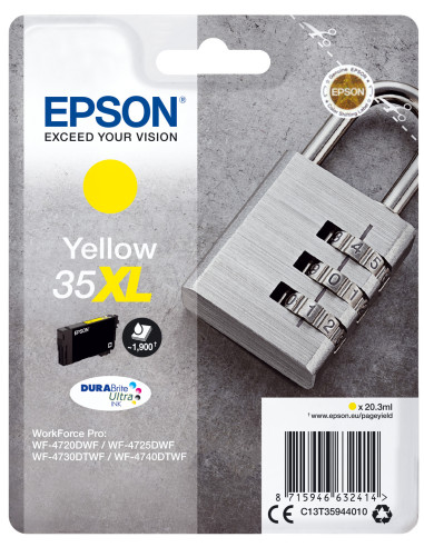 Epson Padlock Singlepack Yellow 35XL DURABrite Ultra Ink