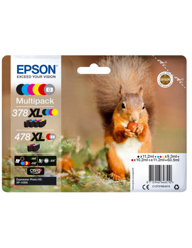 Epson Squirrel Multipack 6-colours 378XL   478XL Claria Photo HD Ink