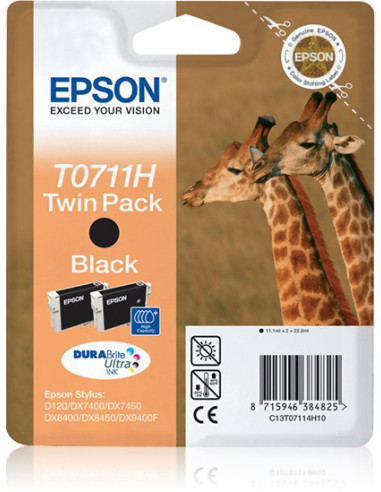 Epson Giraffe Confezione doppia Nero T0711H Inchiostri DURABrite Ultra