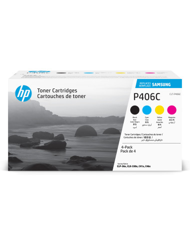 Samsung Confezione da 4 cartucce toner originali HP CLT-P406C (ciano magenta giallo nero)