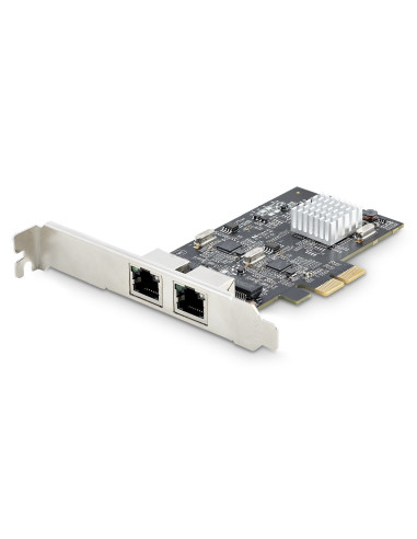 StarTech.com Scheda di rete 2.5 Gigabit a 2 porte - Scheda Ethernet PCIe da 2,5 Gbps NBASE-T, Intel I225-V, Scheda di rete per