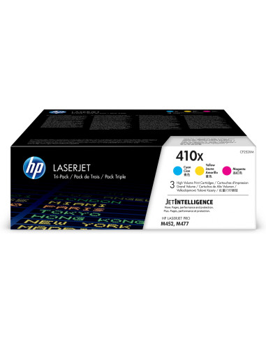 HP Confezione da 3 cartucce toner ciano magenta giallo originale ad alta capacità LaserJet 410X