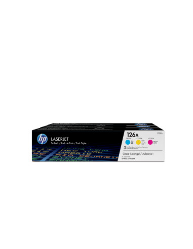 HP Confezione da 3 cartucce originali di toner ciano magenta giallo LaserJet 126A