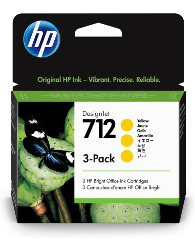 HP Confezione da 3 cartucce di inchiostro giallo originale DesignJet 712 da 29 ml