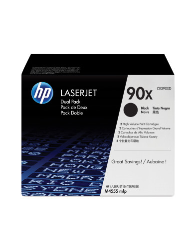 HP Confezione da 2 cartucce originali di Toner nero ad alta capacità LaserJet 90X