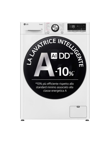 LG F4R7009TSWB Lavatrice 9kg AI DD, Classe A-10%, 1400 giri, TurboWash, Vapore